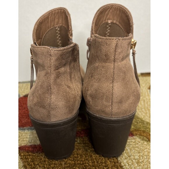 Top Moda Beige Booties size 10 Double Sided Zipper - Picture 3 of 6